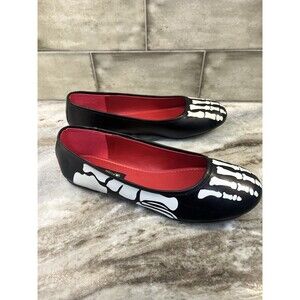 Funtasma X-RAY-01 Skeleton Print Ballet Flats Shoes Bones Goth Punk Sz 8.5